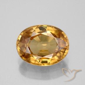 7.75ct Natural Dorado medio Circón, Ovalada, VVS