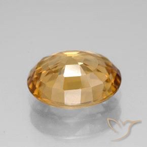 Circón Dorado medio natural de 7.75 ct, Ovalada, VVS