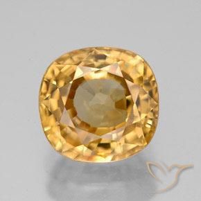 8.07ct Natural Dorado medio Circón, Forma Cojín, VVS-VS