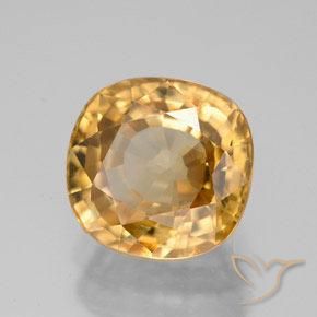 Circón Dorado medio natural de 8.07 ct, Forma Cojín, VVS-VS