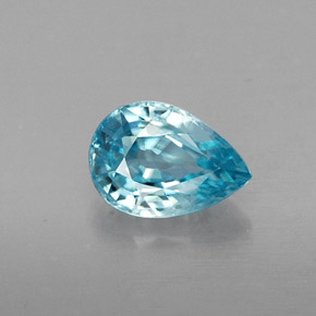Circón azul natural de 1,08 ct, en forma de pera, VVS-VS