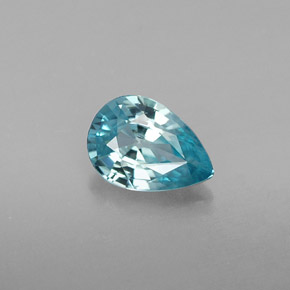 Circón azul natural de 0,86 ct, en forma de pera, VVS
