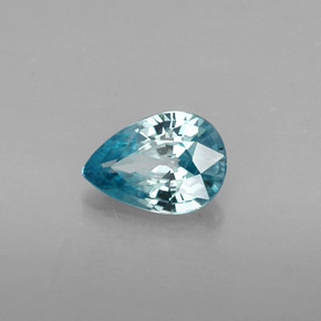 Circón azul natural de 0,86 ct, en forma de pera, VVS