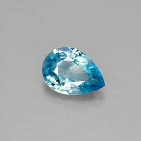 Circón azul natural de 0,83 ct, en forma de pera, VVS