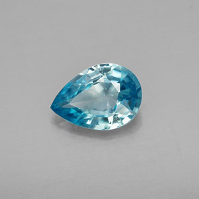 Circón azul natural de 0,83 ct, en forma de pera, VVS