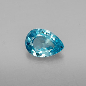 Circón azul natural de 0,85 ct, en forma de pera, VVS