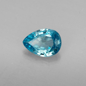 Circón azul natural de 0,85 ct, en forma de pera, VVS
