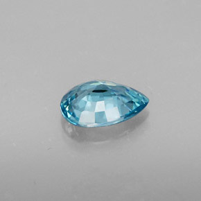 Circón azul natural de 0,85 ct, en forma de pera, VVS