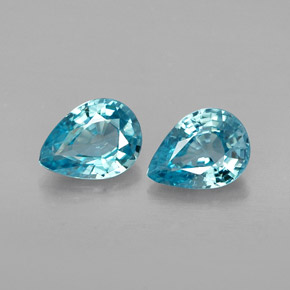 Gemas de circón azul natural de  ct, en forma de pera, VVS