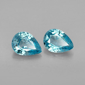 Gemas de circón azul natural de  ct, en forma de pera, VVS