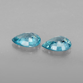Gemas de circón azul natural de  ct, en forma de pera, VVS