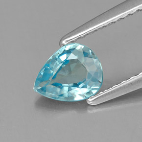Circón azul natural de 0,78 ct, en forma de pera, IF