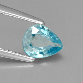 Circón azul natural de 0,78 ct, en forma de pera, IF