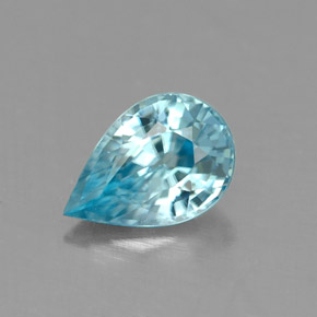 Circón azul natural de 0,91 ct, en forma de pera, IF