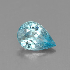 Circón azul natural de 0,91 ct, en forma de pera, IF