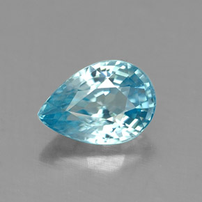 Circón azul natural de 1,05 ct, en forma de pera, VVS