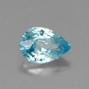 Circón azul natural de 1,05 ct, en forma de pera, VVS