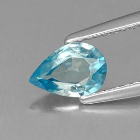 Circón azul natural de 0,69 ct, en forma de pera, VVS