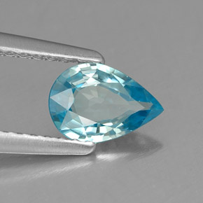Circón azul natural de 0,69 ct, en forma de pera, VVS