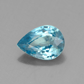 Circón azul natural de 0,98 ct, en forma de pera, VVS
