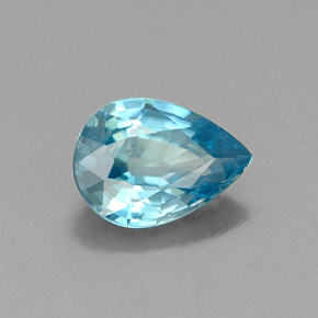 Circón azul natural de 0,98 ct, en forma de pera, VVS