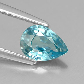Circón azul natural de 0,99 ct, en forma de pera, VVS