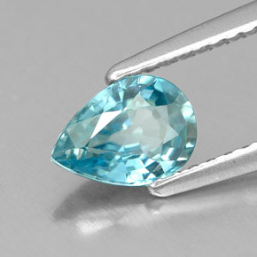 Circón azul natural de 0,99 ct, en forma de pera, VVS