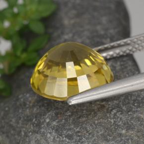 Circón amarillo natural de 6,97 ct, corte redondo, VVS