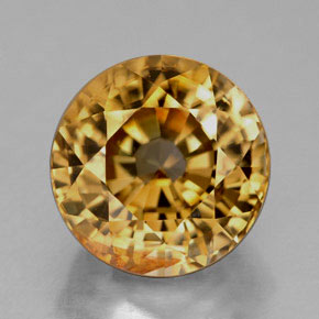 Circón Dorado amarillo natural de 7.27 ct, Corte Redondo, VVS-VS