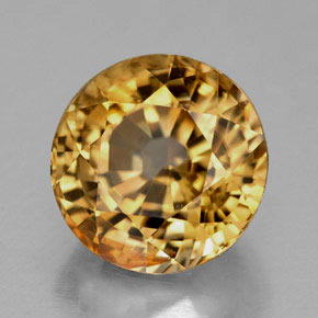 Circón Dorado amarillo natural de 7.27 ct, Corte Redondo, VVS-VS