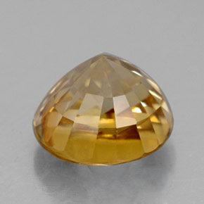 Circón Dorado amarillo natural de 7.27 ct, Corte Redondo, VVS-VS