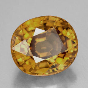 Circón amarillo natural de 10,17 ct, corte óvalo, IF