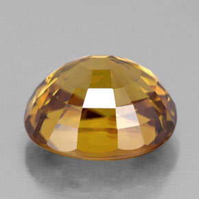 Circón amarillo natural de 10,17 ct, corte óvalo, IF