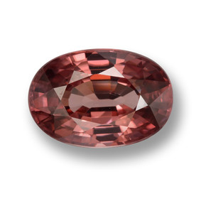 Circón rojo natural de 3,83 ct, corte óvalo, VVS