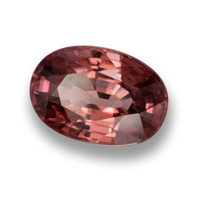 Circón rojo natural de 3,83 ct, corte óvalo, VVS