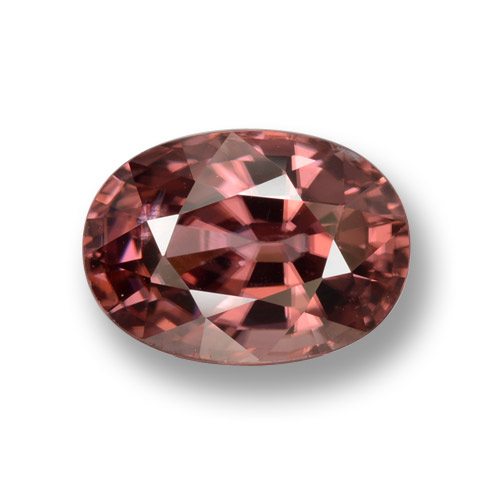 Circón rojo natural de 3,95 ct, corte óvalo, VVS-VS