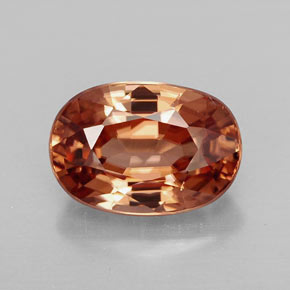 Circón naranja natural de 3,73 ct, corte óvalo, VVS