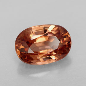 Circón naranja natural de 3,73 ct, corte óvalo, VVS