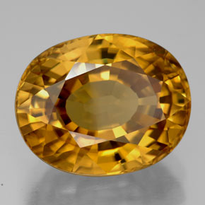 Circón amarillo natural de 22,80 ct, corte óvalo, VVS