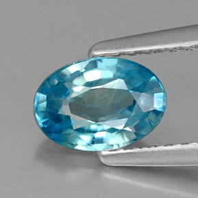 Circón azul natural de 1,13 ct, corte óvalo, VS