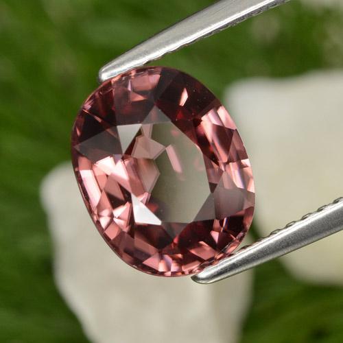 Circón rojo natural de 4,42 ct, corte óvalo, VVS