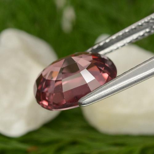Circón rojo natural de 4,42 ct, corte óvalo, VVS