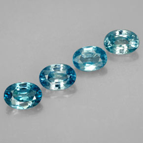 Gemas de circón azul natural de 5,08 ct, corte óvalo, VVS-VS