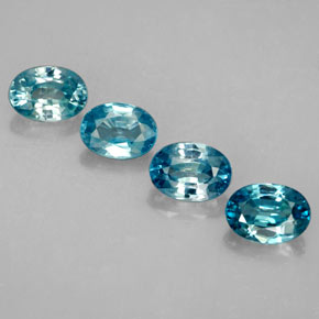 Gemas de circón azul natural de 5,08 ct, corte óvalo, VVS-VS