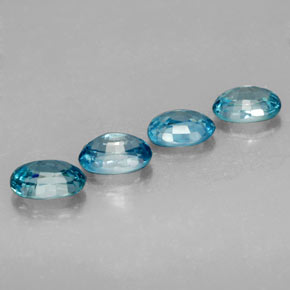 Gemas de circón azul natural de 5,08 ct, corte óvalo, VVS-VS