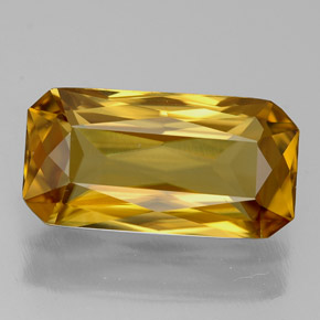 Circón amarillo natural de 6,66 ct, corte esmeralda, VVS