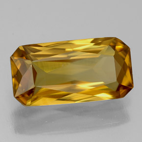 Circón amarillo natural de 6,66 ct, corte esmeralda, VVS