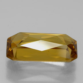 Circón amarillo natural de 6,66 ct, corte esmeralda, VVS