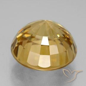 Circón Dorado claro medio natural de 21.78 ct, Redondo, IF