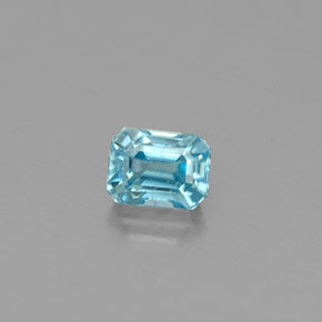 Circón azul natural de 0,41 ct, corte esmeralda, VS